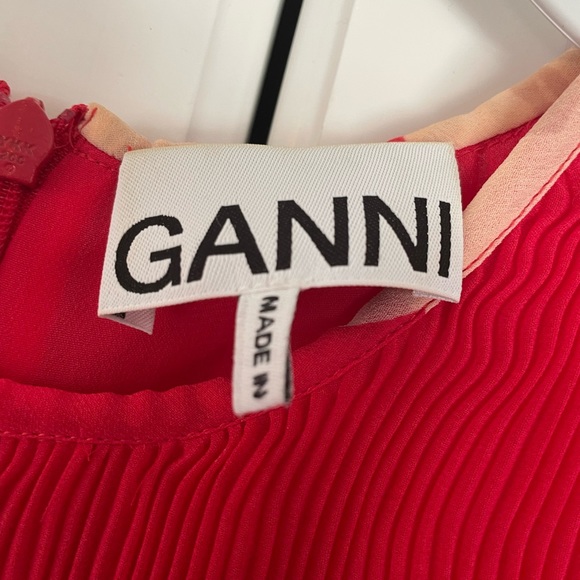 Ganni tiered floral-print plisse’ chiffon midi dress - Picture 10 of 11